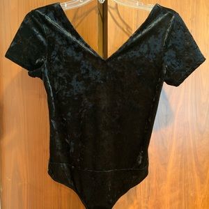 Black velvet bodysuit